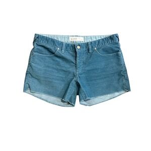 Carve Designs Oahu Teal Blue Corduroy Raw Hem Shorts Size 8 Stretch Pocket